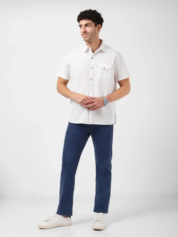 Minjar_Men_S_White_Solid_Cotton_Kurta_Shirt_Breathable_Fabric_Relaxed_F