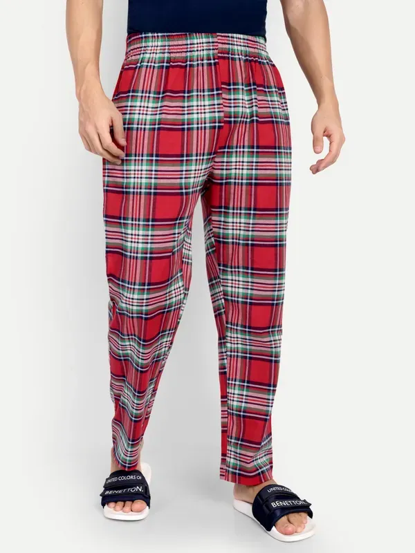 Multicolor_Red_Check_Pure_Cotton_Modern_Relaxed_Pajama_For_Men