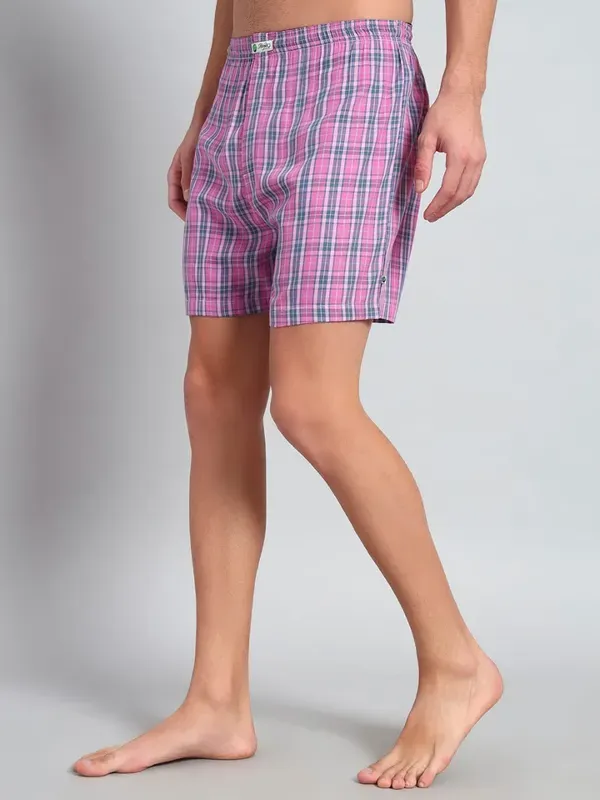 Peach_Pink_Blue_Check_Modern_Relaxed_Boxer_Shorts_For_Men