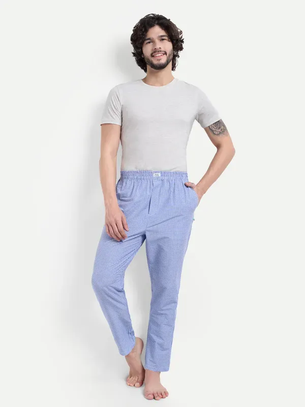 Mens_Pure_Cotton_Pajama_Blue_Check