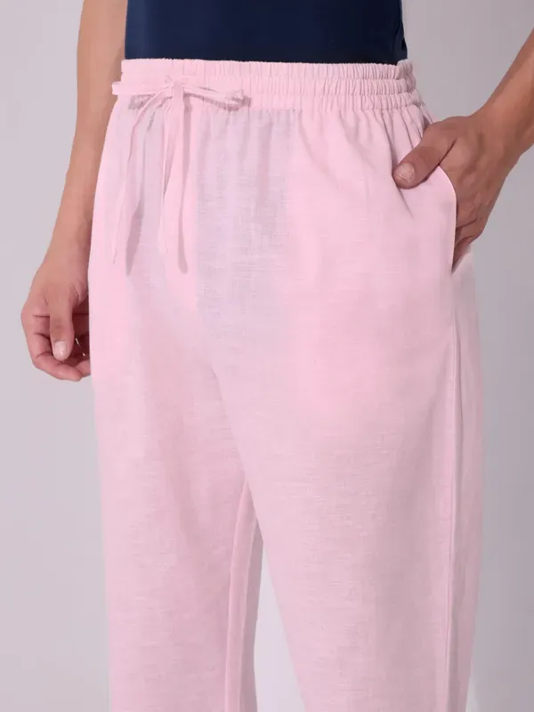 Men_S_Solid_Pink_Pure_Cotton_Pajama_Comfortable_Loungewear_Casual_Pants