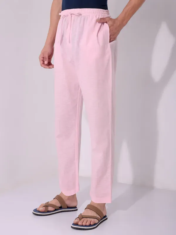 Men_S_Solid_Pink_Pure_Cotton_Pajama_Comfortable_Loungewear_Casual_Pants