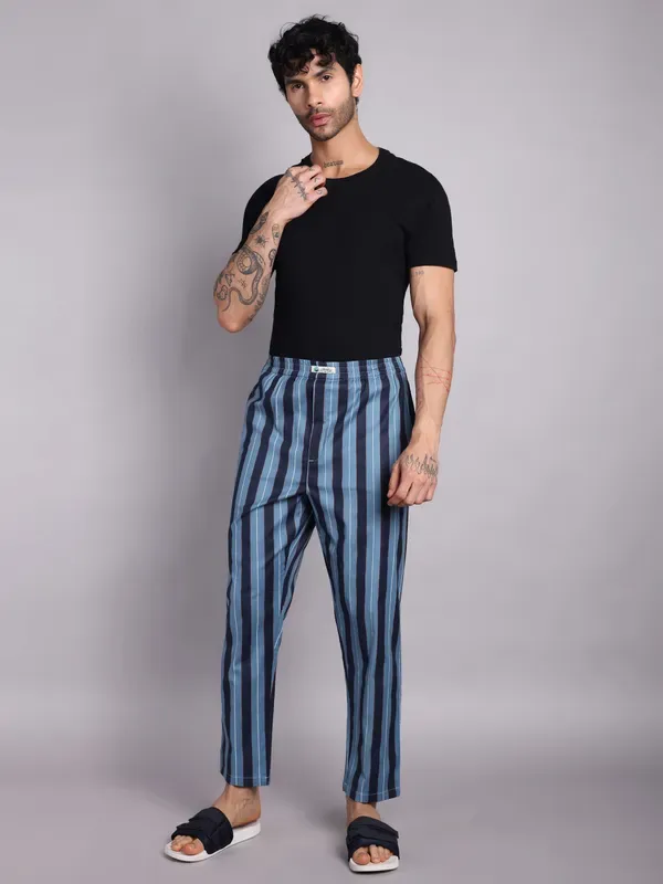 Men_S_Striped_Pure_Cotton_Pajama_Pants_Blue_And_Navy_Elastic_Waist_Ankle_More