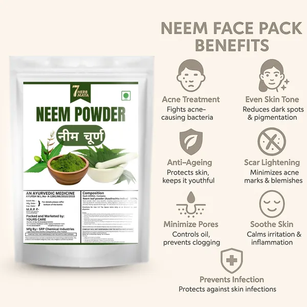 7Herbmaya_Pure_Neem_Powder_|_Supports_Acne_Control,_Skin_Detox_&_Scalp_Health__Powder_for_Eating,_Face_Pack,_Tooth,_Skin,_Hair,_Drinking