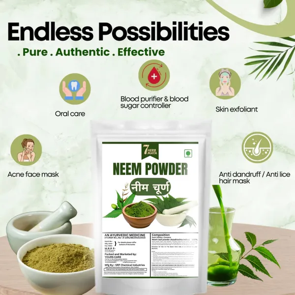7Herbmaya_Pure_Neem_Powder_|_Supports_Acne_Control,_Skin_Detox_&_Scalp_Health__Powder_for_Eating,_Face_Pack,_Tooth,_Skin,_Hair,_Drinking