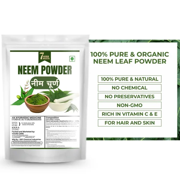 7Herbmaya_Pure_Neem_Powder_|_Supports_Acne_Control,_Skin_Detox_&_Scalp_Health__Powder_for_Eating,_Face_Pack,_Tooth,_Skin,_Hair,_Drinking