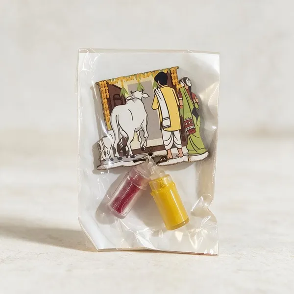 Gold__And__Yellow_Mdf__Puja_Tilak_Set_Pooja_And_Religious_Worship
