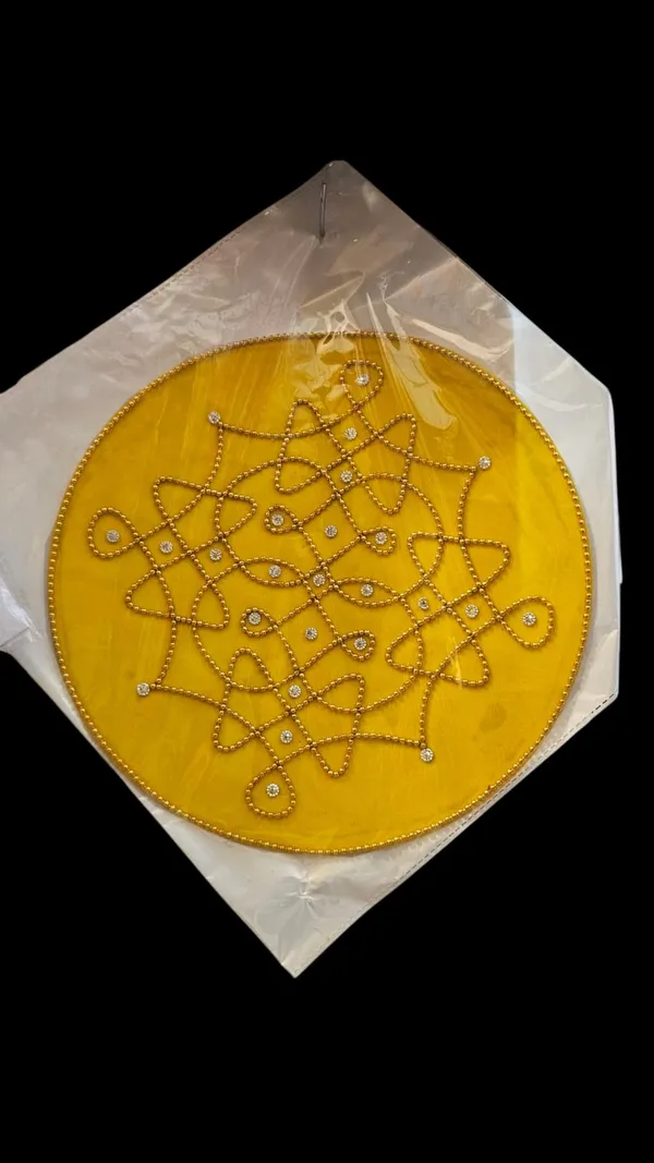 Yellow_Velvet_Decorative_Beaded_Ornament_Pooja_And_Religious_Worship