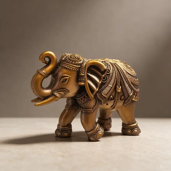 Gold_Mdf__Elephant_Showpiece_Pooja_And_Religious_Worship