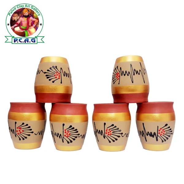 Terracotta_Handpainted_Decorative_Clay_Cup_set
