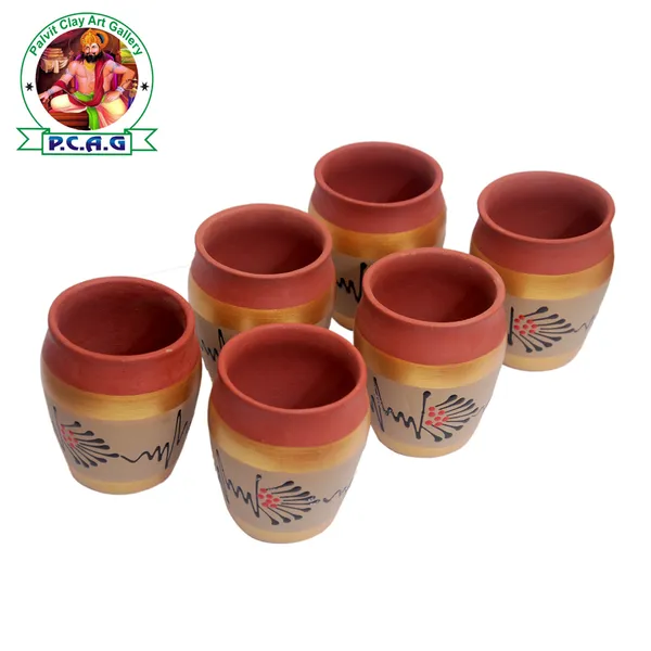 Terracotta_Handpainted_Decorative_Clay_Cup_set