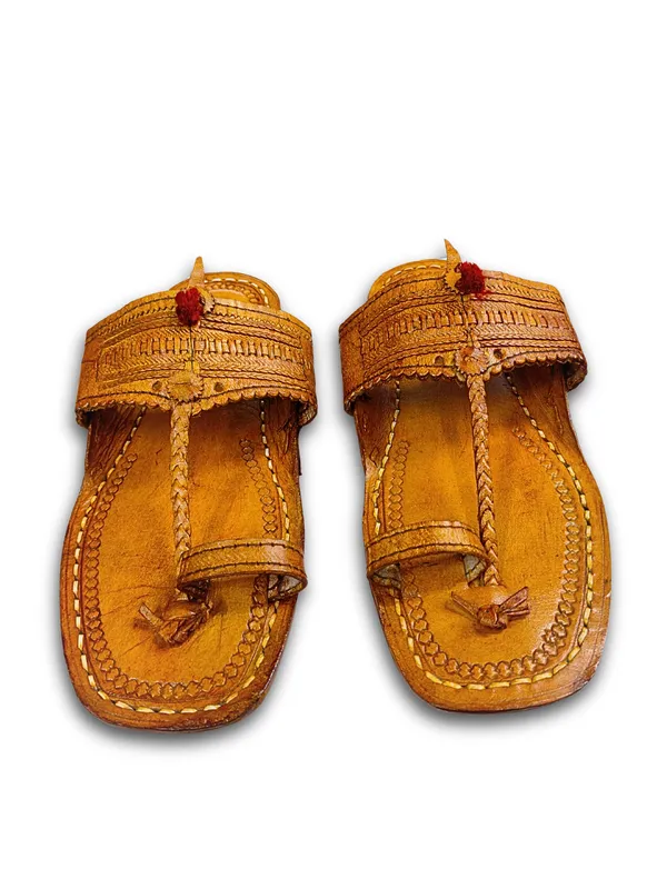 Tan_Leather_Traditional_Moja_Kolhapuri_Sandals_For_Men