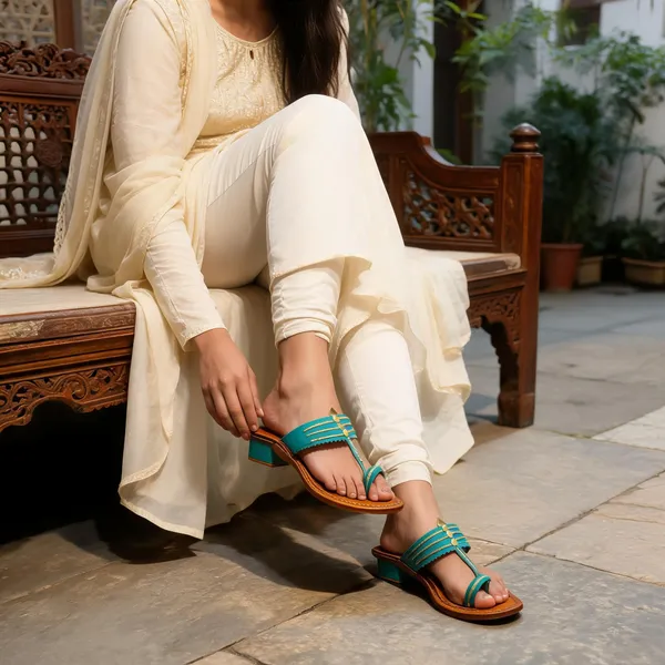 Turquoise_Embellished_Heel_Sandals_For_Women