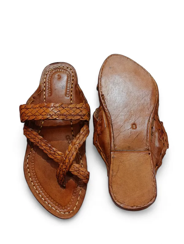 Tan_Chapti_Gandhi_Criss_Cross_Kolhapuri_Sandals_For_Men