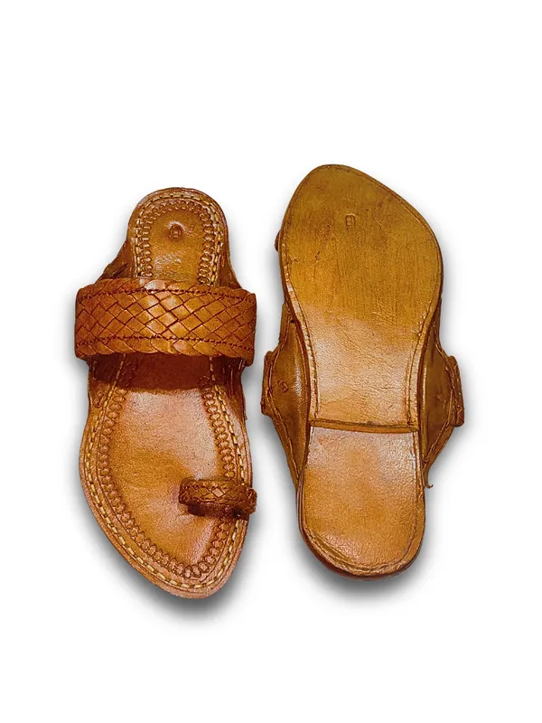 Tan_Leather_Chatai_Patta_Kolhapuri_Sandals_For_Men
