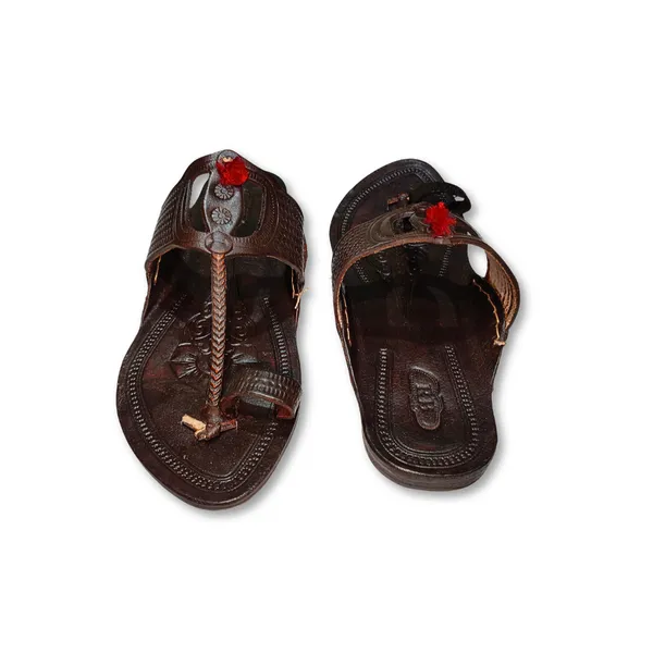 Brown_Traditional_Toe_Loop_Sandals_For_Men