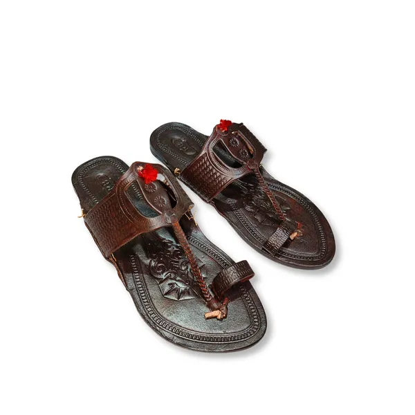 Brown_Traditional_Toe_Loop_Sandals_For_Men
