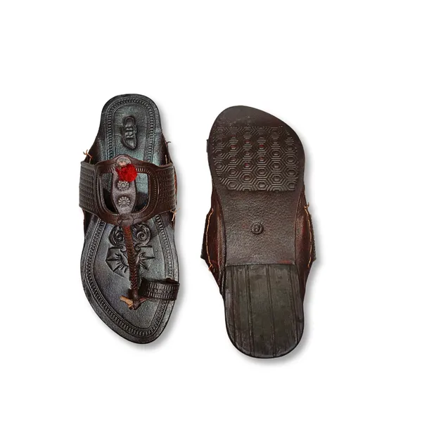 Brown_Traditional_Toe_Loop_Sandals_For_Men
