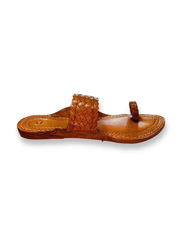 Tan_Leather_Chatai_Patta_Kolhapuri_Sandals_For_Men