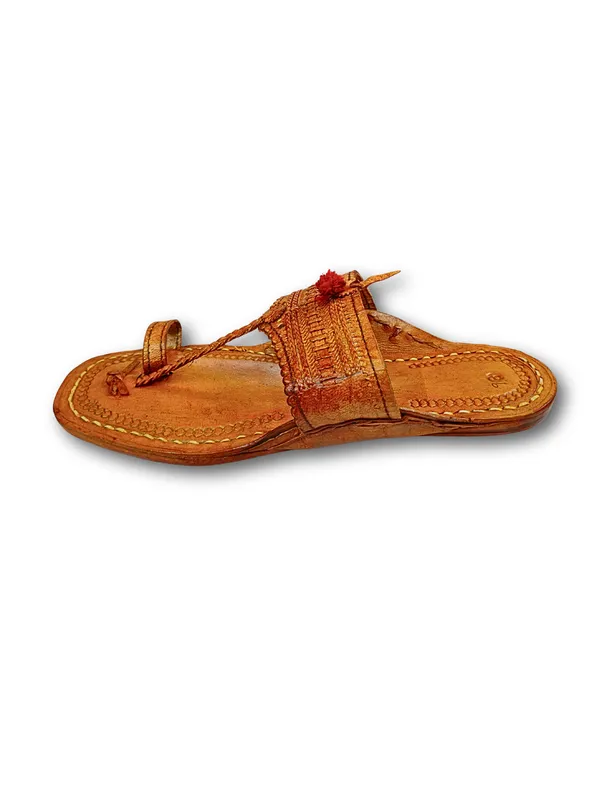 Tan_Leather_Traditional_Moja_Kolhapuri_Sandals_For_Men
