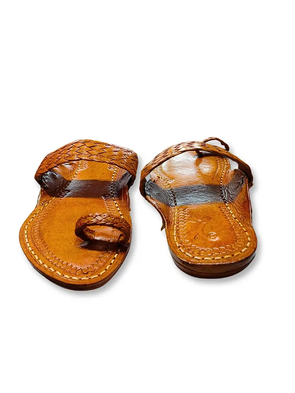 Tan_Leather_Chatai_Patta_Kolhapuri_Sandals_For_Men