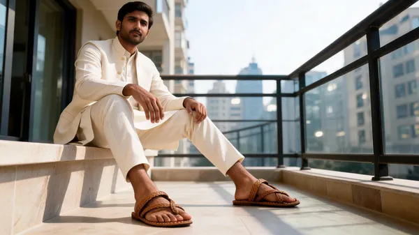 Tan_Chapti_Gandhi_Criss_Cross_Kolhapuri_Sandals_For_Men