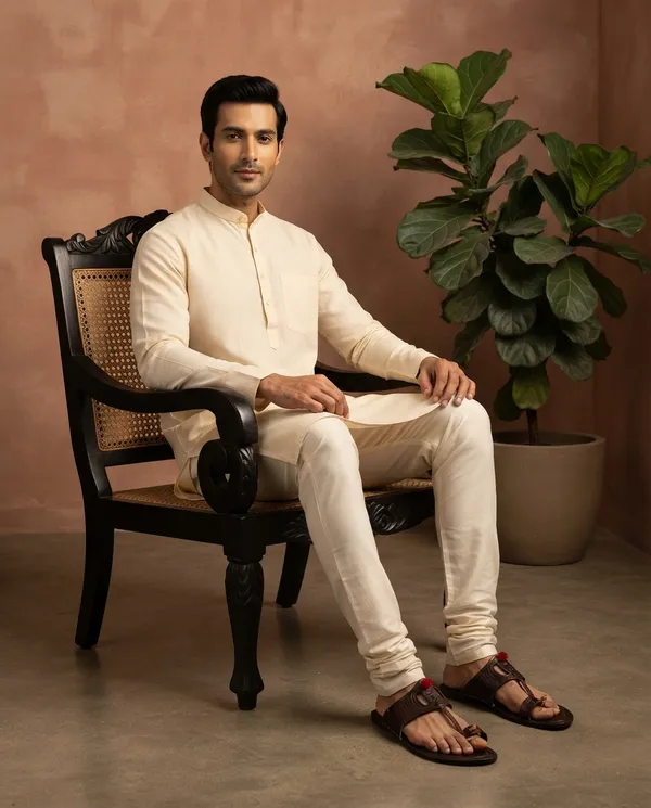 Brown_Traditional_Toe_Loop_Sandals_For_Men