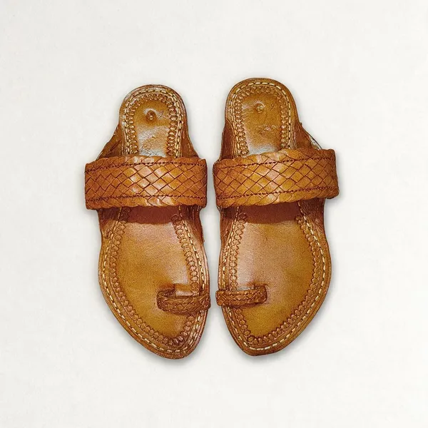 Tan_Leather_Chatai_Patta_Kolhapuri_Sandals_For_Men