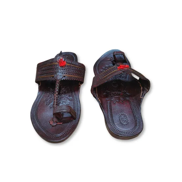 Brown_Zari_Leather_Kolhapuri_Sandals_For_Men