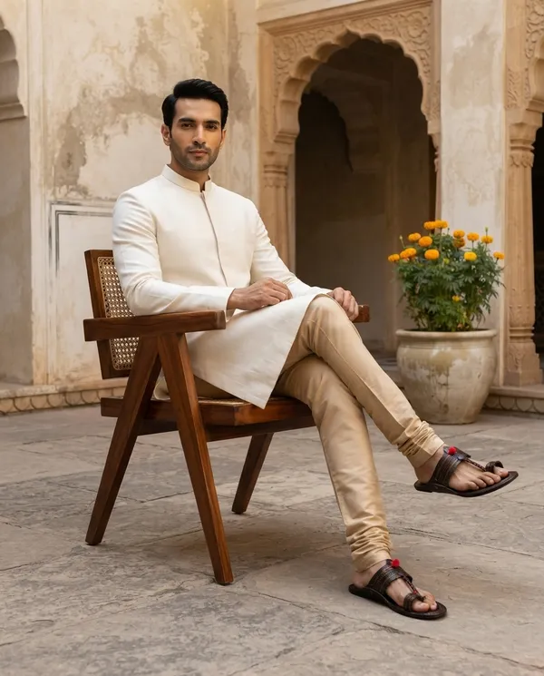 Brown_Zari_Leather_Kolhapuri_Sandals_For_Men