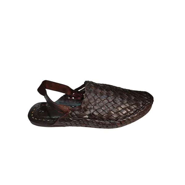 Brown_Woven_Leather_Banerjee_Sandals_For_Men