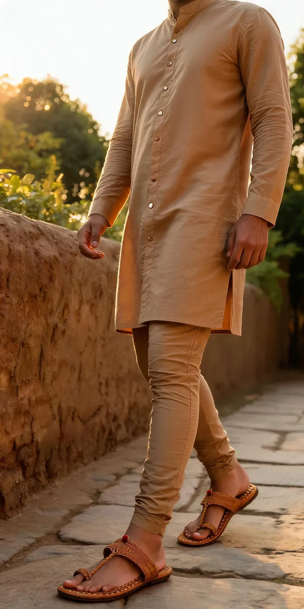 Tan_Leather_Traditional_Moja_Kolhapuri_Sandals_For_Men