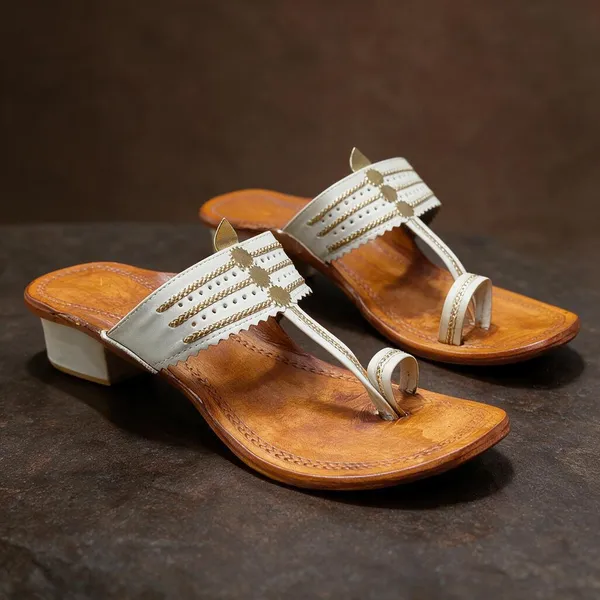 Cream_Heel_Ethnic_Sandals_For_Women