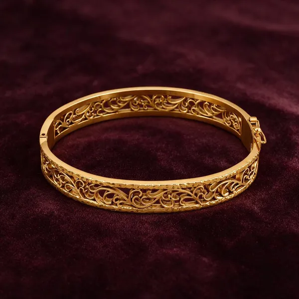 Gold_Stainless_Steel_Arabesque_Lace_Open_Cuff_Bracelet_For_Women
