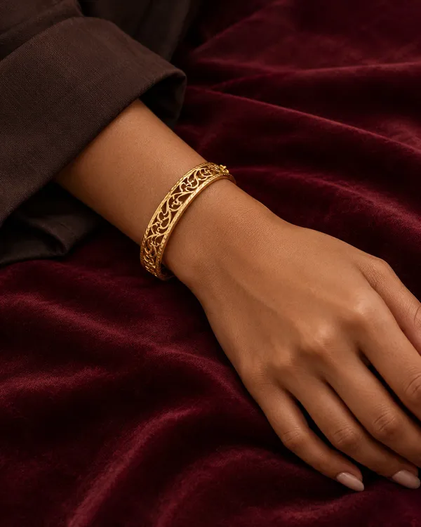 Gold_Stainless_Steel_Arabesque_Lace_Open_Cuff_Bracelet_For_Women
