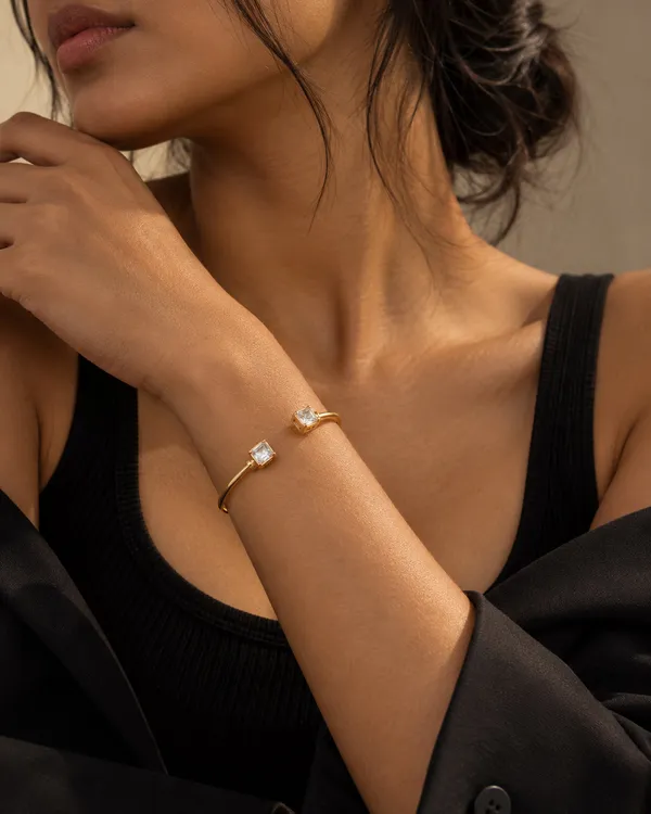 Gold_Stainless_Steel_Baguette_Cz_Twin_Open_Cuff_Bracelet_For_Women