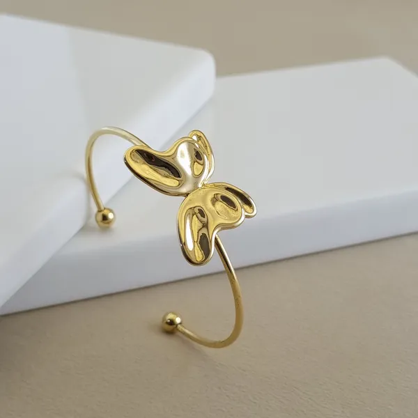 Gold_Stainless_Steel_Bloom_Flutter_Open_Cuff_Bracelet_For_Women