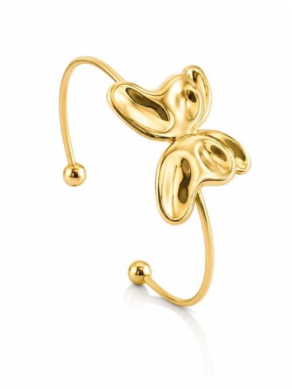 Gold_Stainless_Steel_Bloom_Flutter_Open_Cuff_Bracelet_For_Women