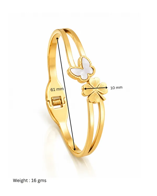 Gold_Stainless_Steel_Butterfly_Clover_Duo_Open_Cuff_Bracelet_For_Women