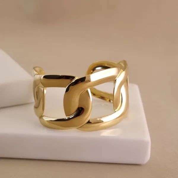 Gold_Stainless_Steel_Chain_Link_Aura_Open_Cuff_Bracelet_For_Women