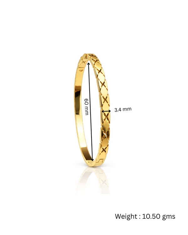 Gold_Stainless_Steel_Cross-Engraved_Quilted_Cuff_Bracelet_For_Women