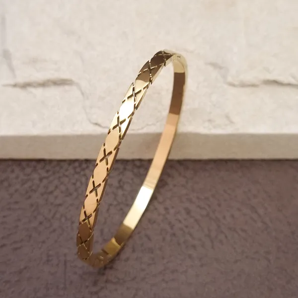 Gold_Stainless_Steel_Cross-Engraved_Quilted_Cuff_Bracelet_For_Women