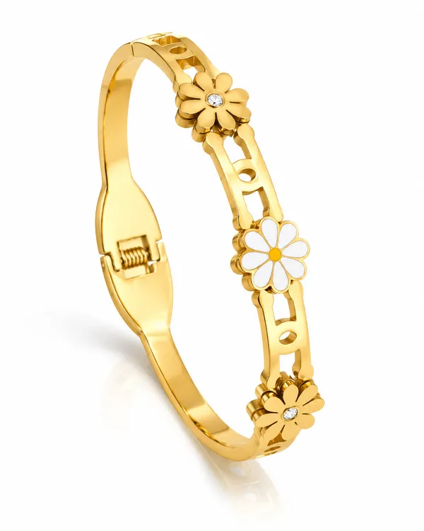 Gold_Stainless_Steel_Daisy_Bloom_Open_Cuff_Bracelet_For_Women