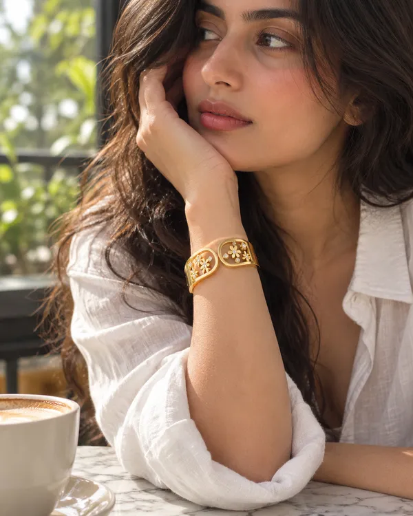 Daisy_CZ_Garden_Spring_Cuff_Bracelet