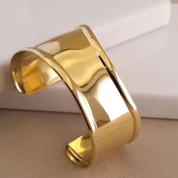 Gold_Stainless_Steel_Domed_Aura_Cuff_Bracelet_For_Women
