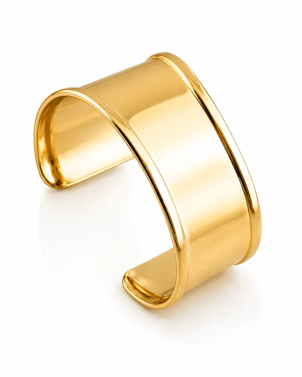 Gold_Stainless_Steel_Domed_Aura_Cuff_Bracelet_For_Women