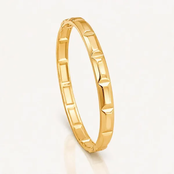 Gold_Stainless_Steel_Faceted_Block_Side_Lock_Cuff_Bracelet_For_Women