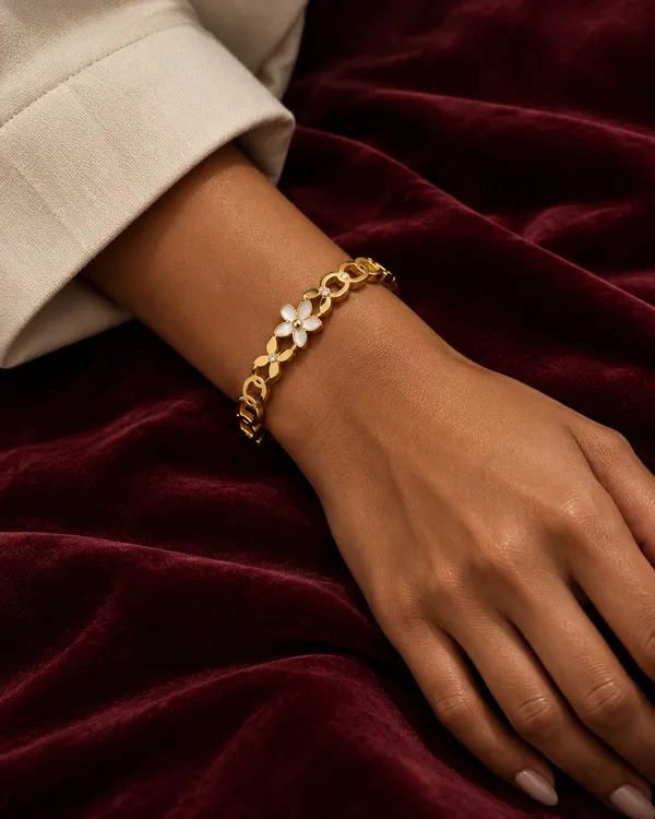 Fleur_Motif_Chain_Spring_Cuff_Bracelet