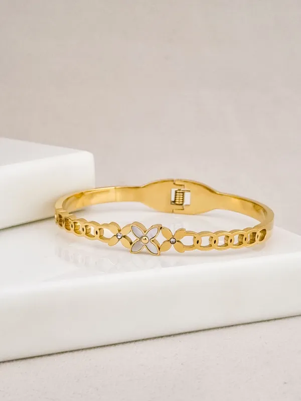Fleur_Motif_Chain_Spring_Cuff_Bracelet
