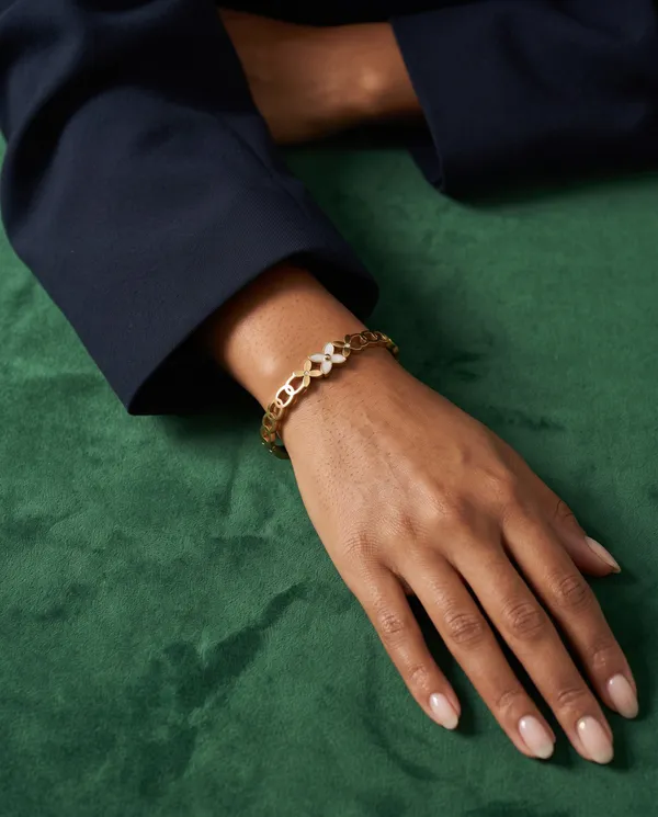 Fleur_Motif_Chain_Spring_Cuff_Bracelet